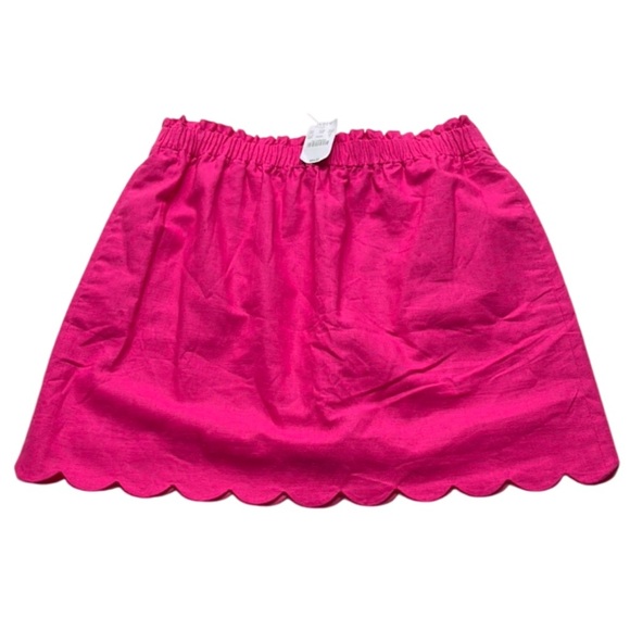 J Crew Factory NWT Linen Blend Scalloped Pink Skirt - 12 - Picture 2 of 10